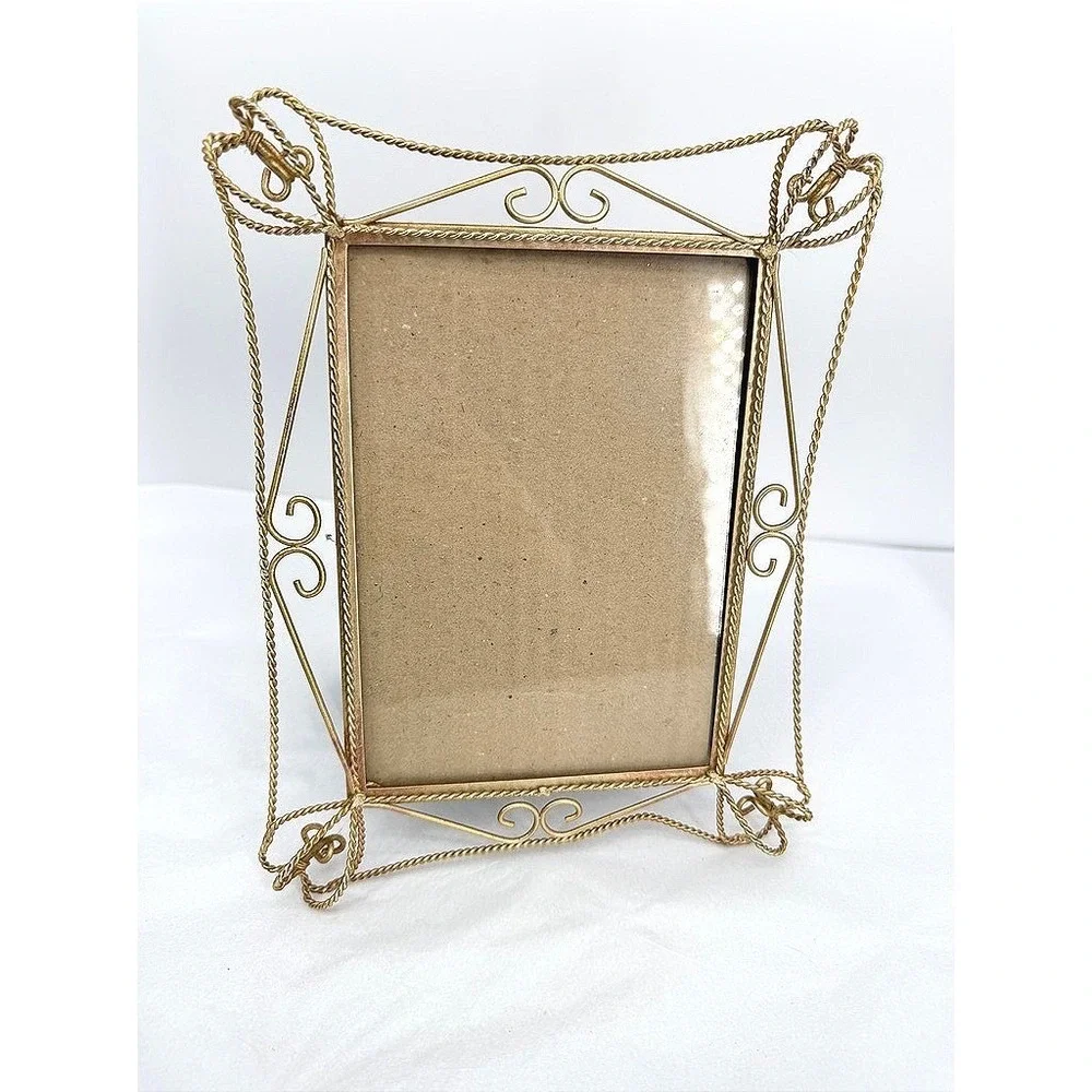 HB Group 1998 Picture Frame Gold Wire Filigree Ornate Scrollwork VTG Decor